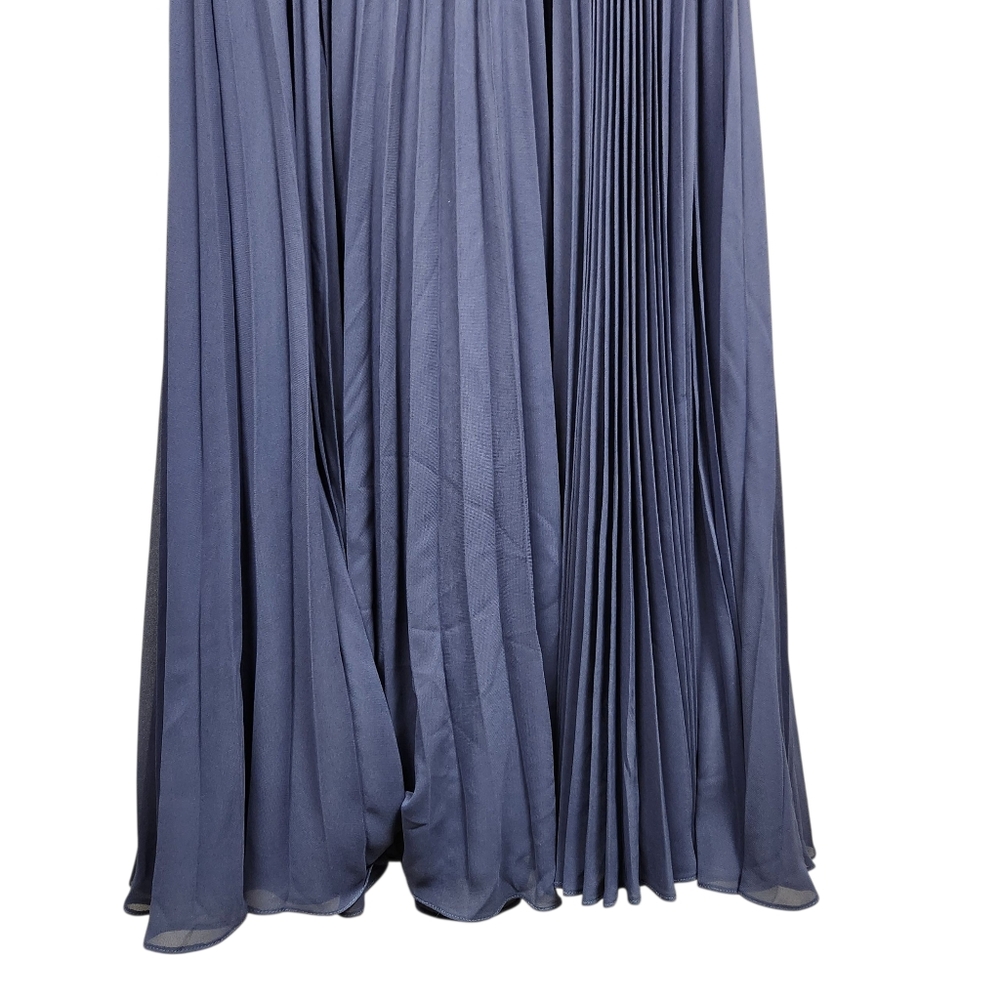 Azazie Kara Stormy NWT AZ374396 Maxi Bridesmaid Dress Chiffon Womens Size A8 - Picture 4 of 16